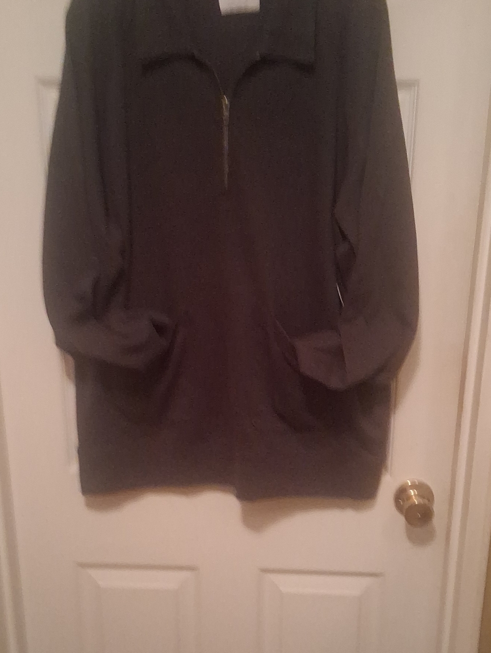 Old Navy Men's Charcoal Half-Zip Sweatshirt with Pockets Xl